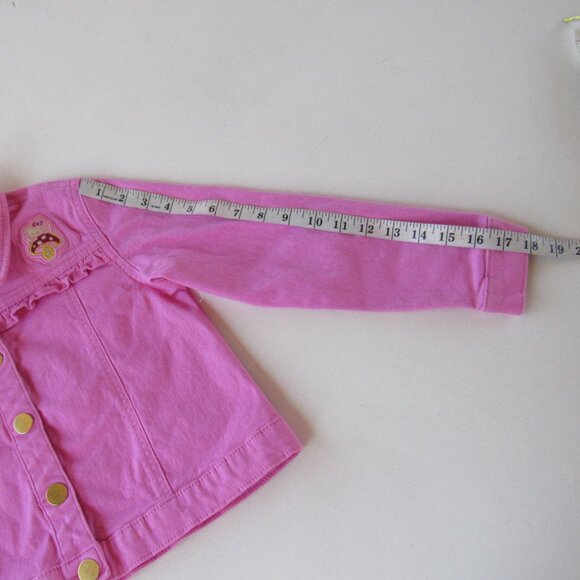 Hello Kitty Girl's Pink Collared Snap Button Light Denim Jean Jacket Size 8 - Picture 8 of 8
